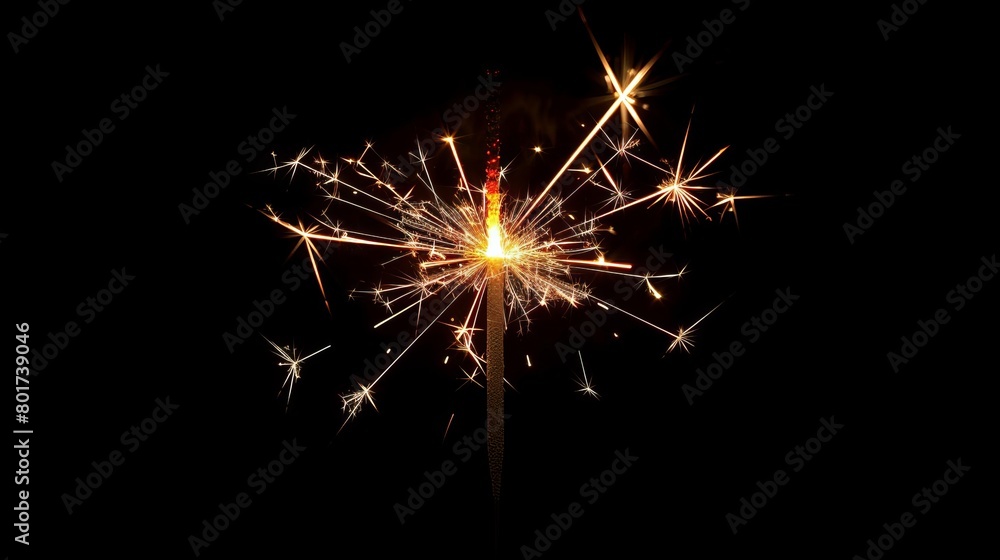 dazzling sparkler illuminating the dark isolated on white background celebratory symbol