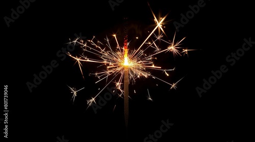 dazzling sparkler illuminating the dark isolated on white background celebratory symbol