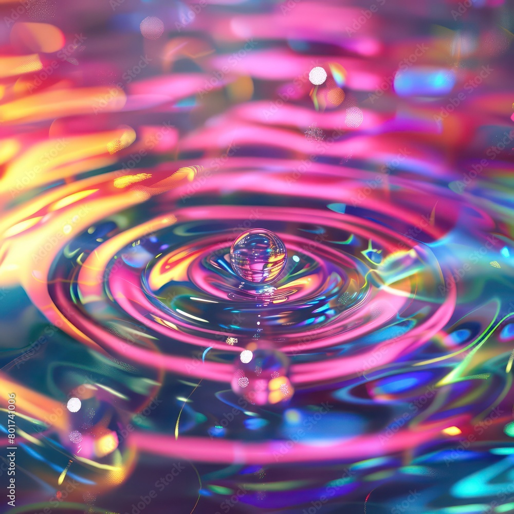 color particles spread out in circles ripples of a drop of water color particles spread out in circles ripples of a drop of water