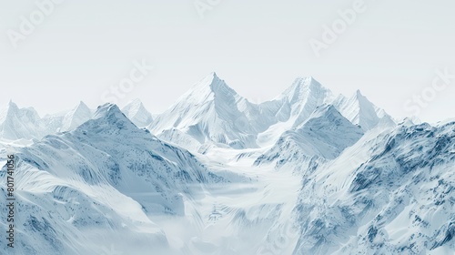 alps mountains dark blue on white background