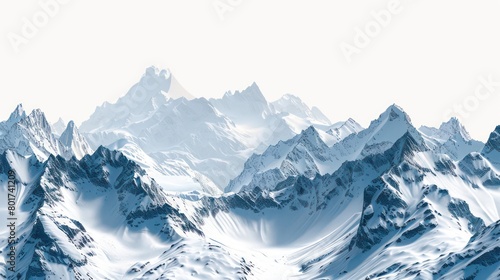 alps mountains dark blue on white background