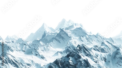 alps mountains dark blue on white background