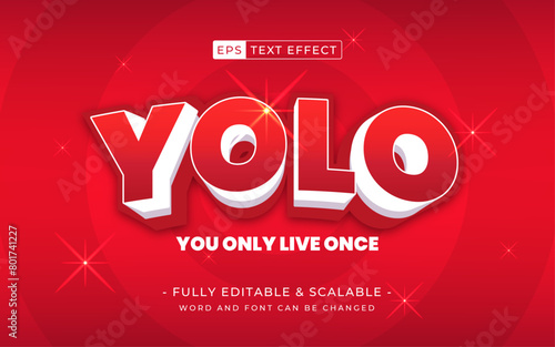 yolo 3d editable vector text effect. suitable for font style, banner logo