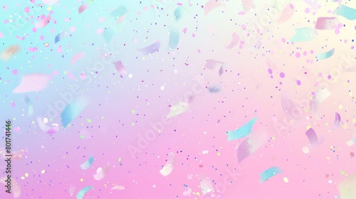 confetti falling down illustration pastel colors background