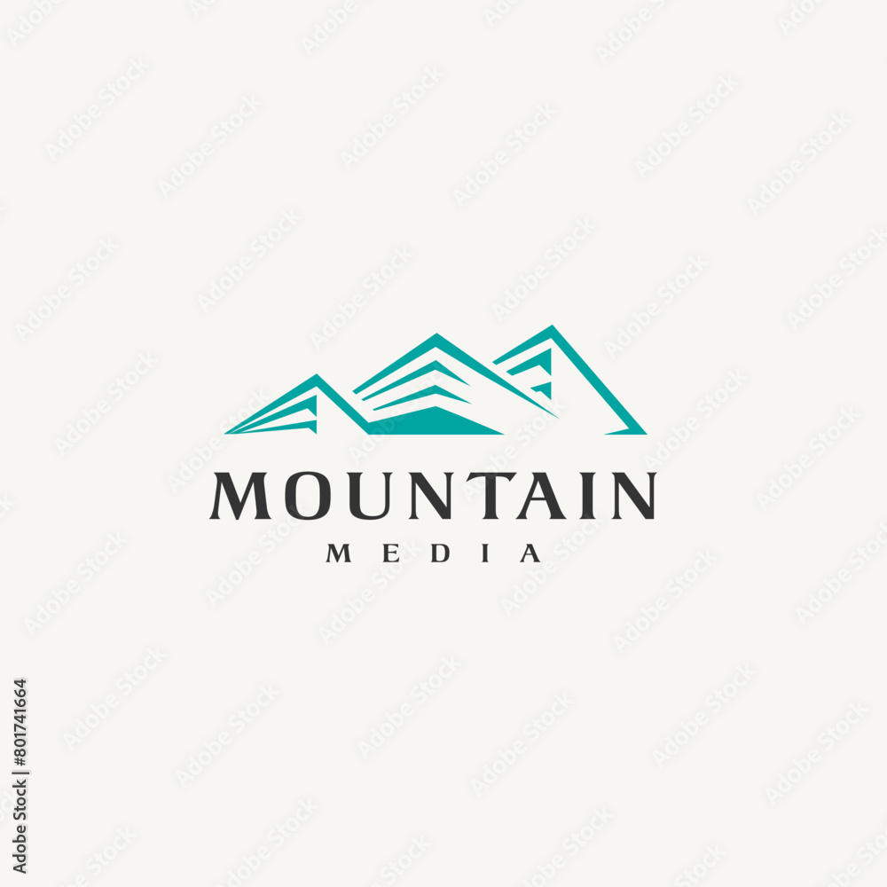 modern mountain peak minimalist logo design for media modern mountain peak minimalist logo design for media
