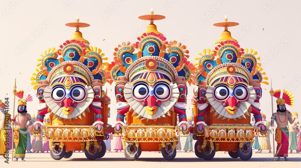 Fototapeta premium Ratha Yatra-vector illustration of Ratha Yatra. Lord Jagannath,illustration