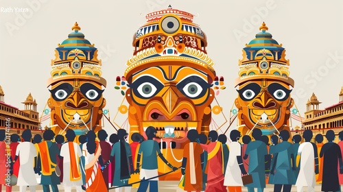 Ratha Yatra-vector illustration of Ratha Yatra. Lord Jagannath,illustration photo
