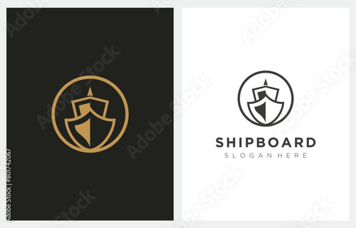 Ship Cruise Boat Marine logo design vector icon