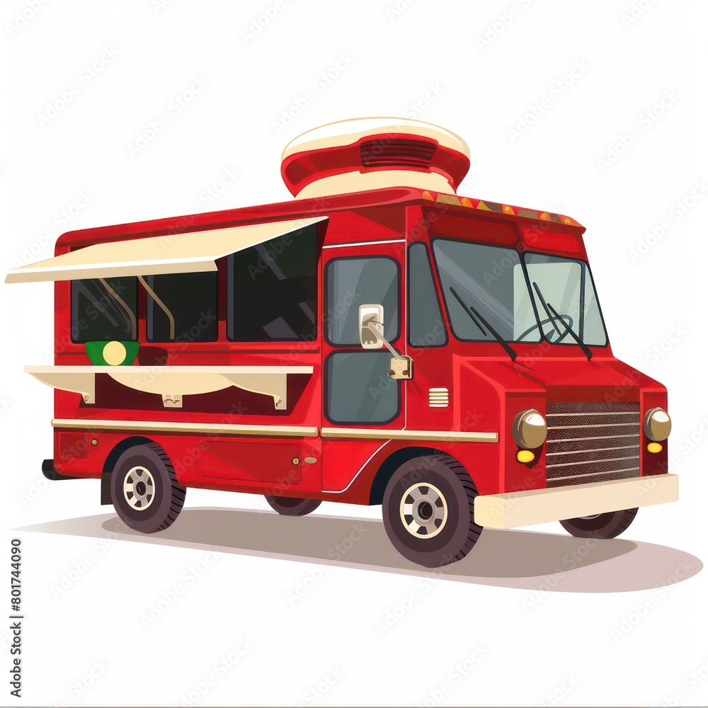 food truck on white background