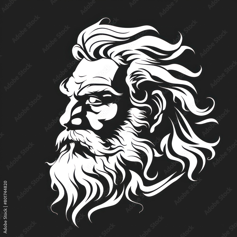 zeus head, white on black vector logo zeus head, white on black vector logo