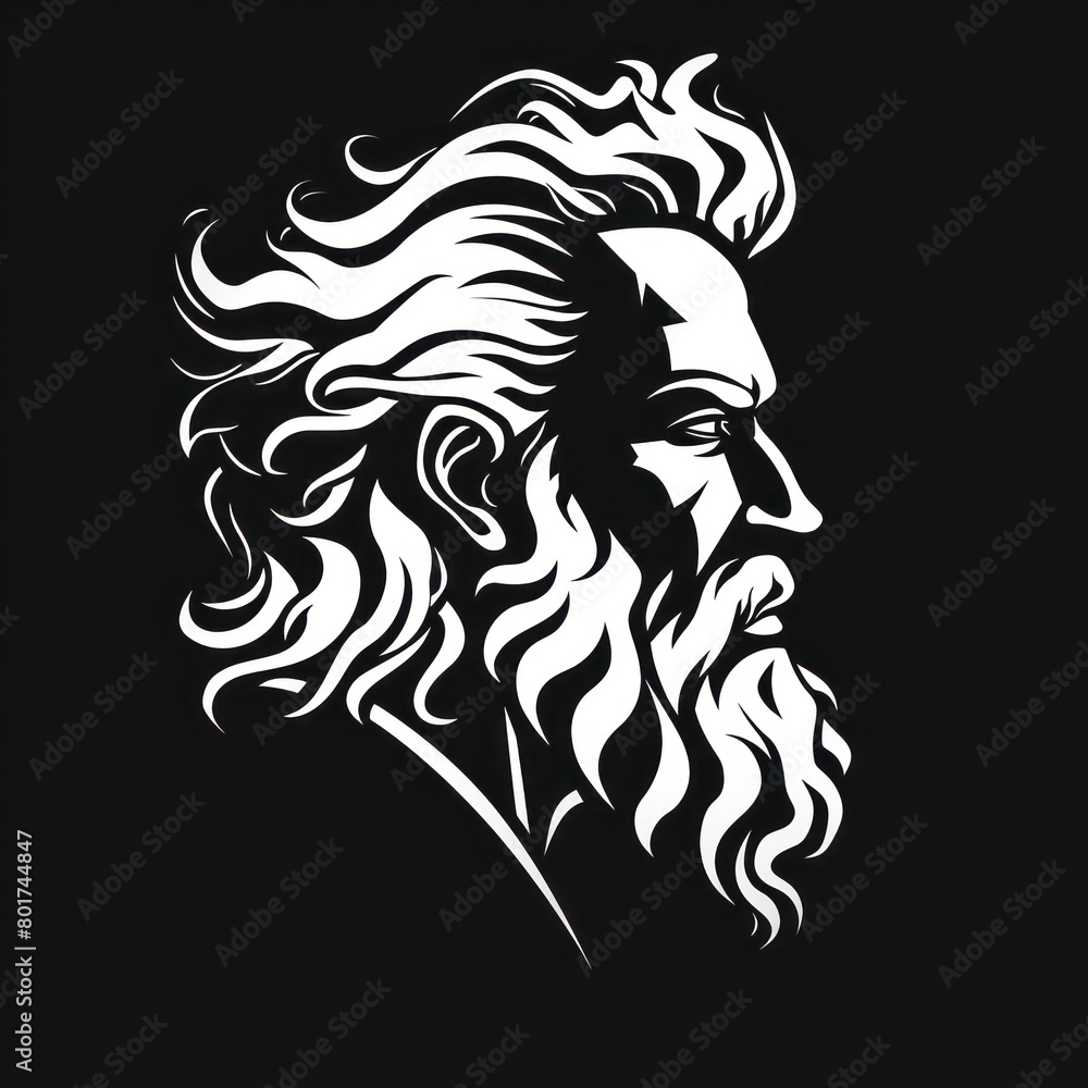 zeus head, white on black vector logo zeus head, white on black vector logo