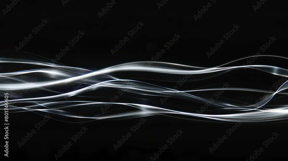 Fototapeta premium light line isolated black background