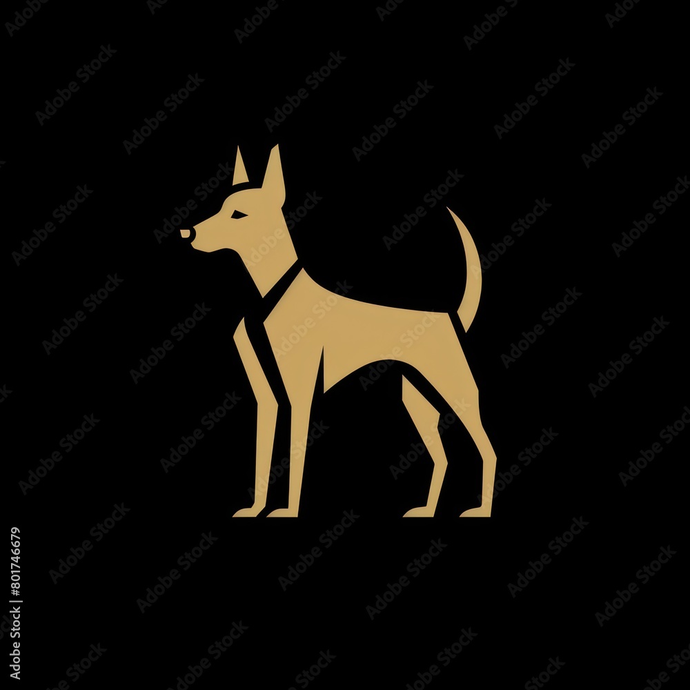gold dog modern logo design 