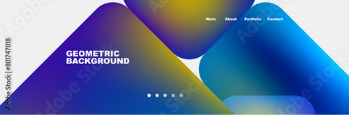 A geometric background featuring sky blue and electric yellow triangles on a white backdrop, resembling a vibrant scene with shades of azure and water