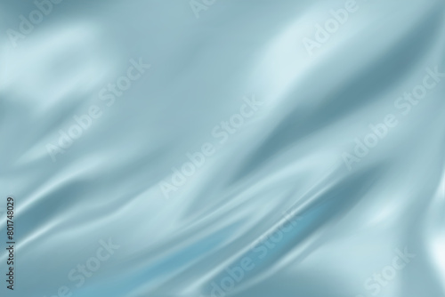 Abstract light blue gradient background. Minimalistic subtle wavy silk texture. 3D vector illustration.