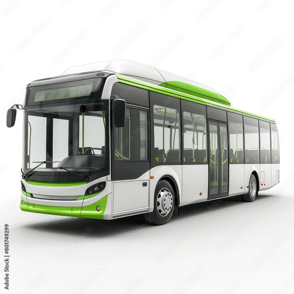 urban city modern bus on white background