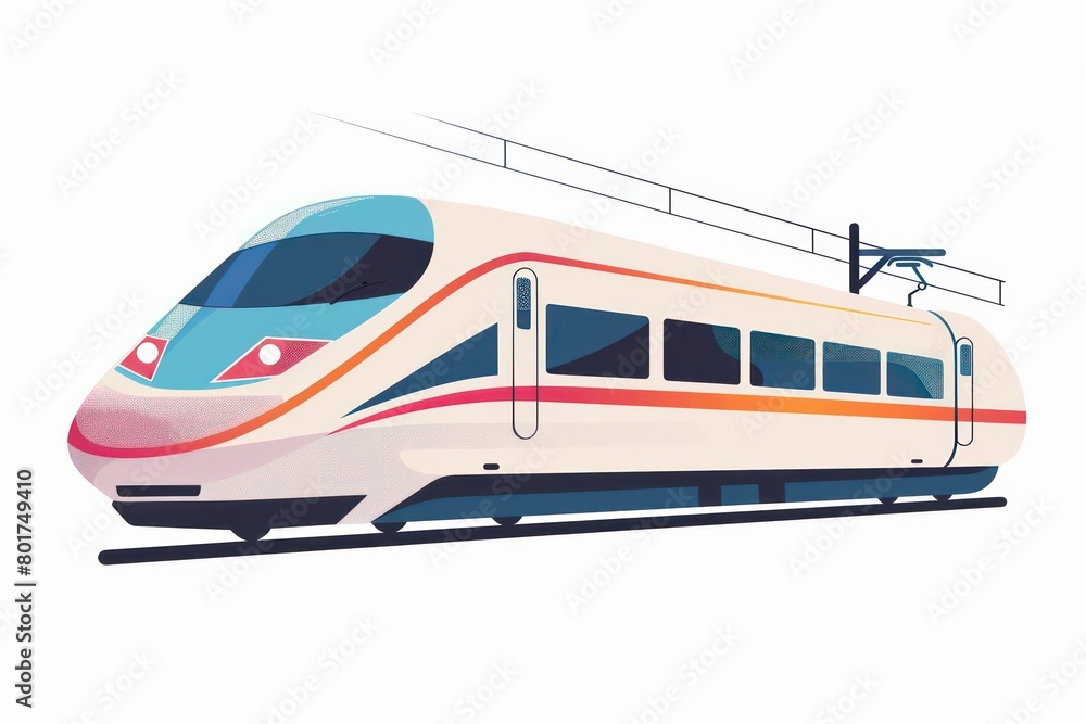 high speed trains design on  white background