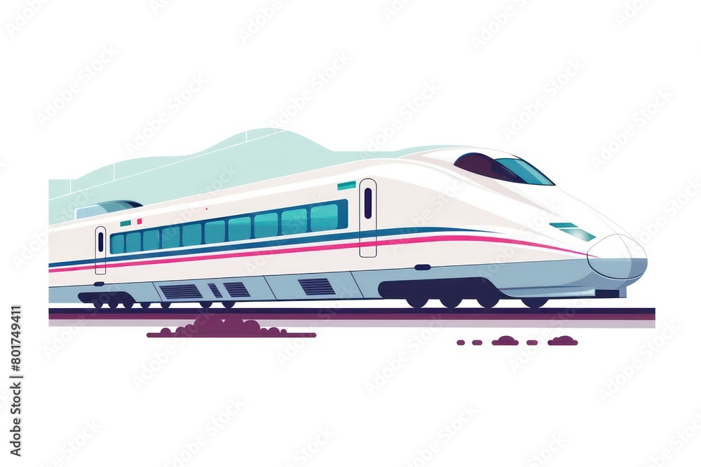 high speed trains design on  white background