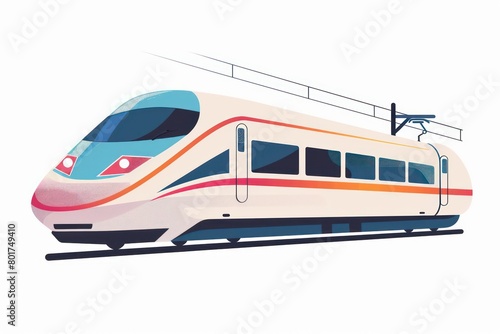 high speed trains design on white background