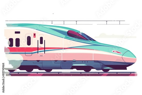 high speed trains design on white background