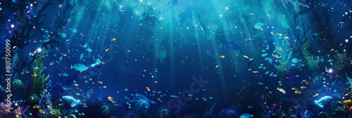 a colorful school of fish swim in a vibrant underwater world