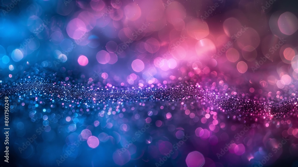 Delicate and dreamy bokeh highlights in a soothing blend of blue and lavender hues, infusing a serene ambiance The varying sizes and brightness of the light spots add a subtle touch.