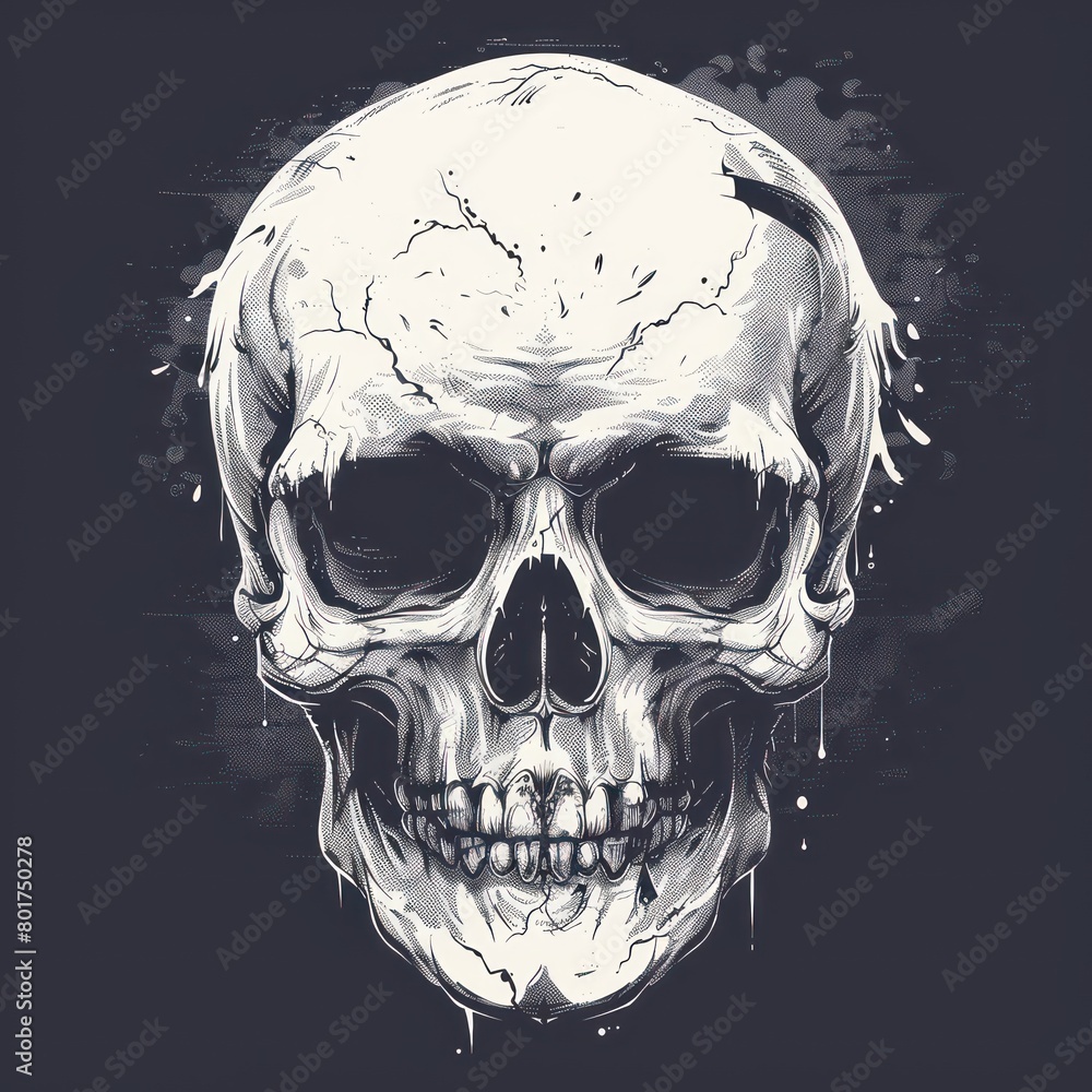 Fototapeta premium skull logo design in black and white