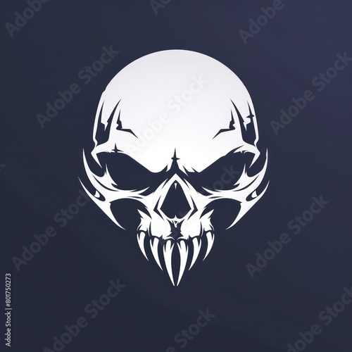 skull logo design in black and white
