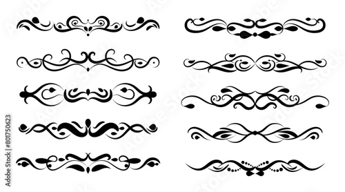 dividers, ornaments and floral decorative elements vector illustration 