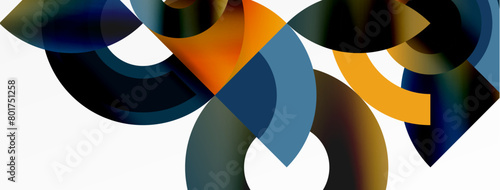 An electric blue circle pattern with arrows and circles in yellow and white, creating a dynamic geometric design. Perfect for sportswear or art event on thigh sleeve
