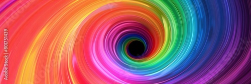 a multicolored background with a black hole in the center, surrounded by a white circle, a red circ photo