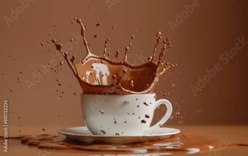 drip and splatter into mug of hot tea