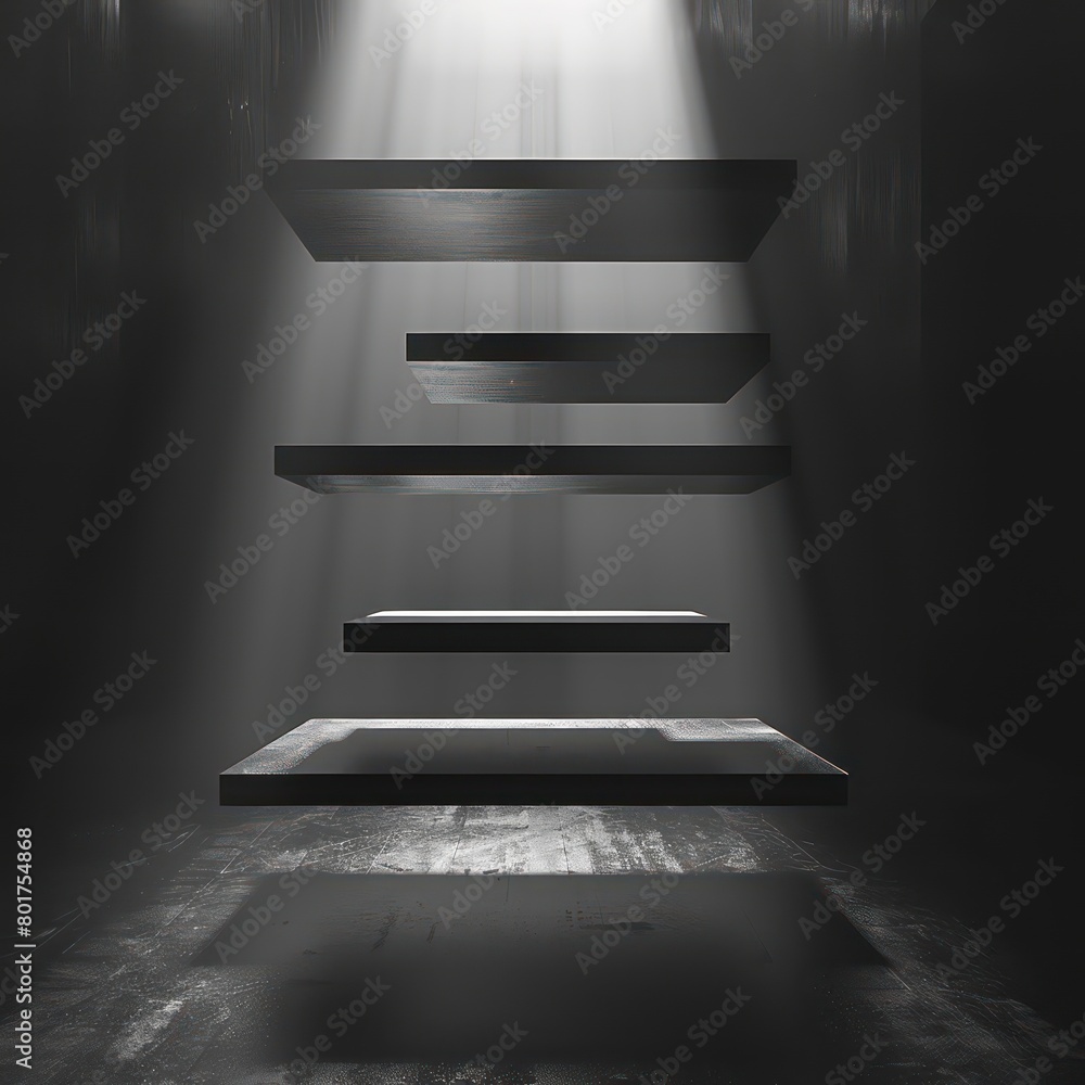rectangular surfaces floating in space in different sizes rectangular surfaces floating in space in different sizes
