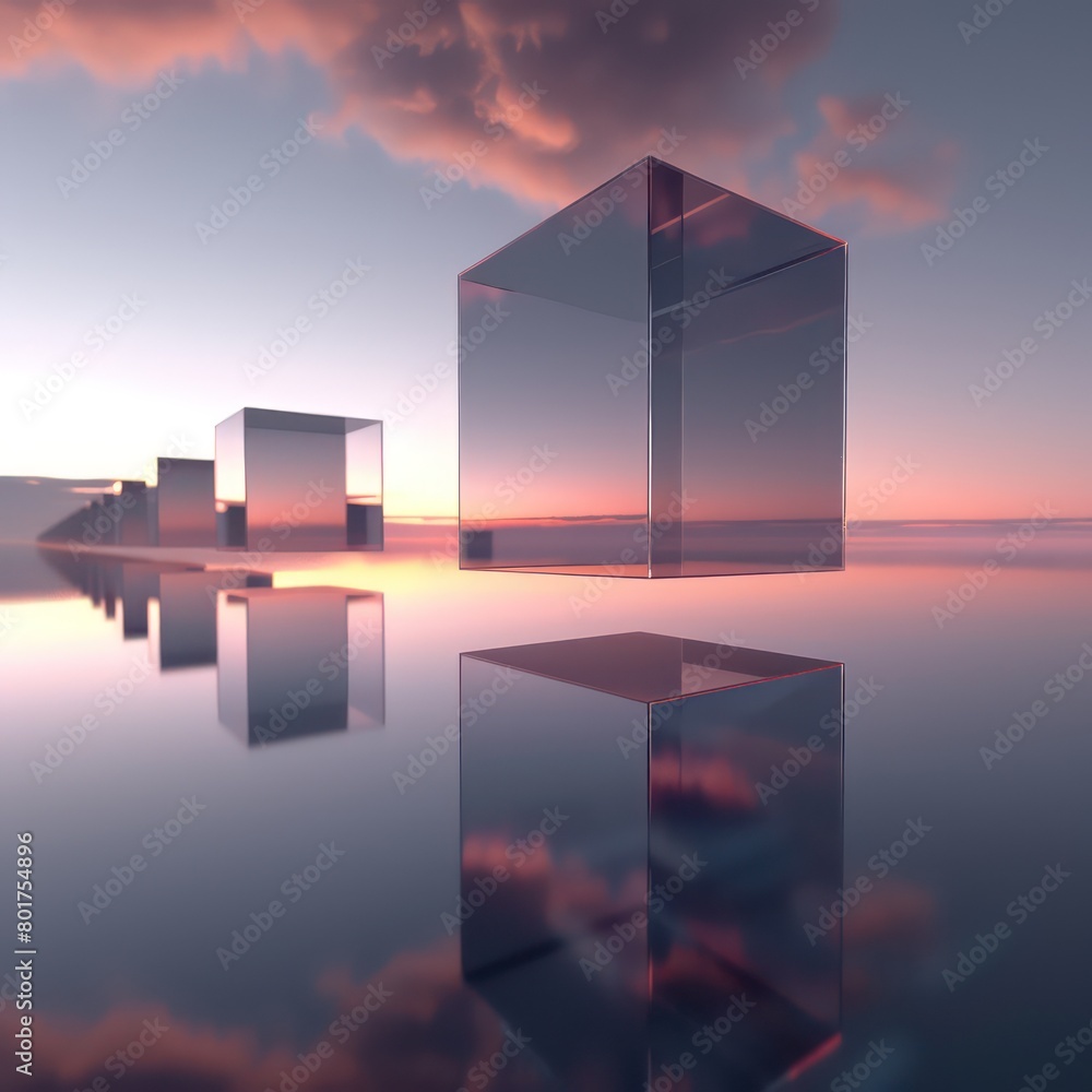rectangular surfaces floating in space in different sizes rectangular surfaces floating in space in different sizes