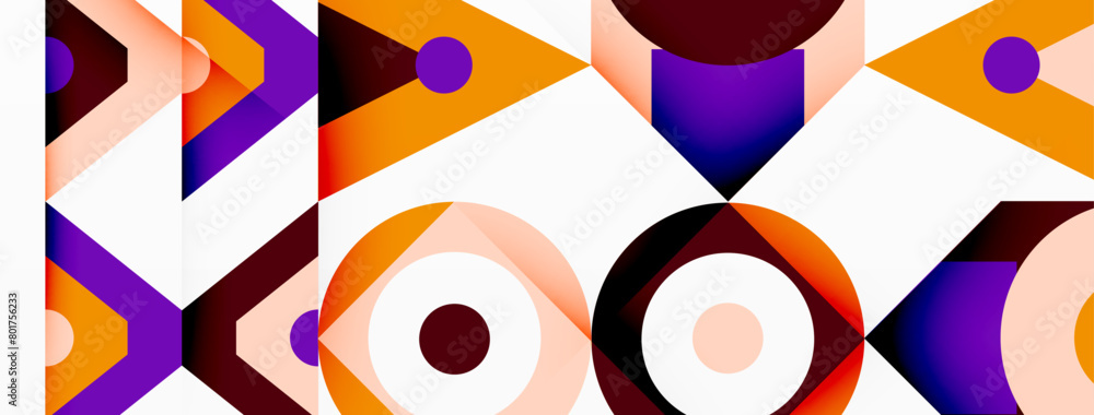 An abstract textile art piece featuring a colorful geometric pattern with arrows and circles in orange, red, and white. The design is a bold mix of line art paint and bold font painting An abstract textile art piece featuring a colorful geometric pattern with arrows and circles in orange, red, and white. The design is a bold mix of line art paint and bold font painting