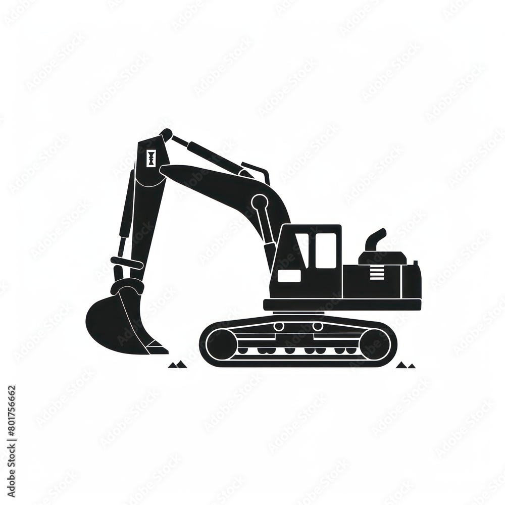 excavator logo design on a white background excavator logo design on a white background