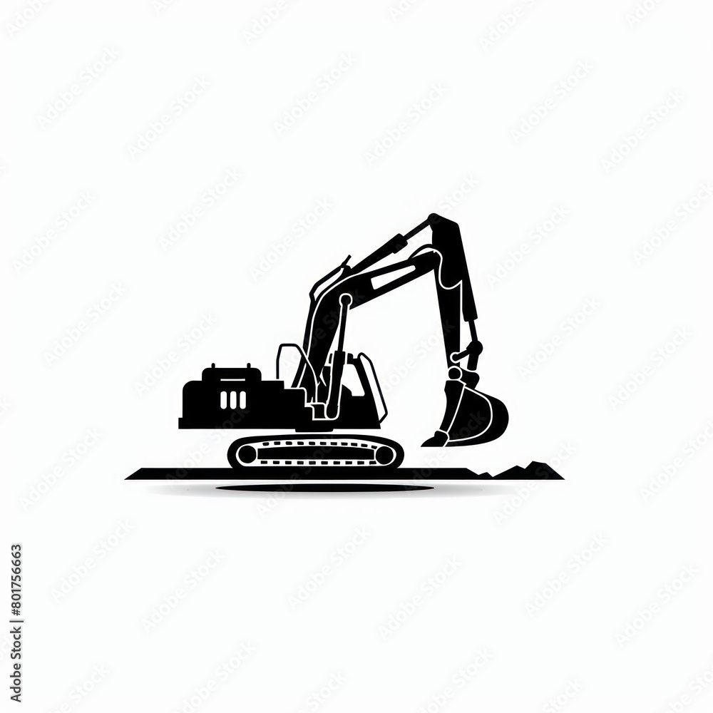 excavator logo design on a white background excavator logo design on a white background