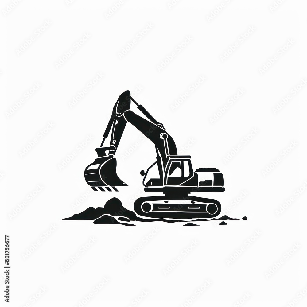excavator logo design on a white background excavator logo design on a white background