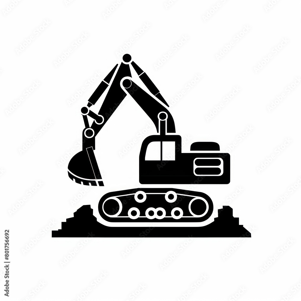 excavator logo design on a white background excavator logo design on a white background