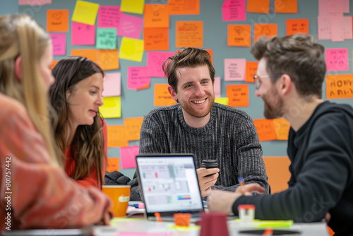 Enthusiastic Team Engagement in Creative Brainstorming Session