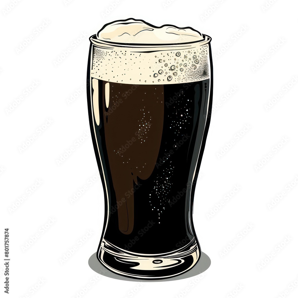 black beer glass, pint Stout logo design on white background black beer glass, pint Stout logo design on white background