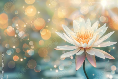 Hand Holding a Delicate Pink Lotus Flower with Bokeh Background