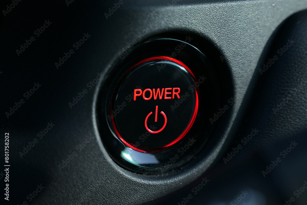 push start power engine system button of electric vehicle car push start power engine system button of electric vehicle car