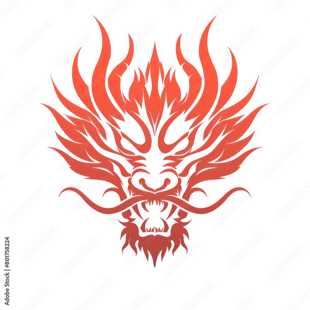 dragon head flat logo on white background dragon head flat logo on white background