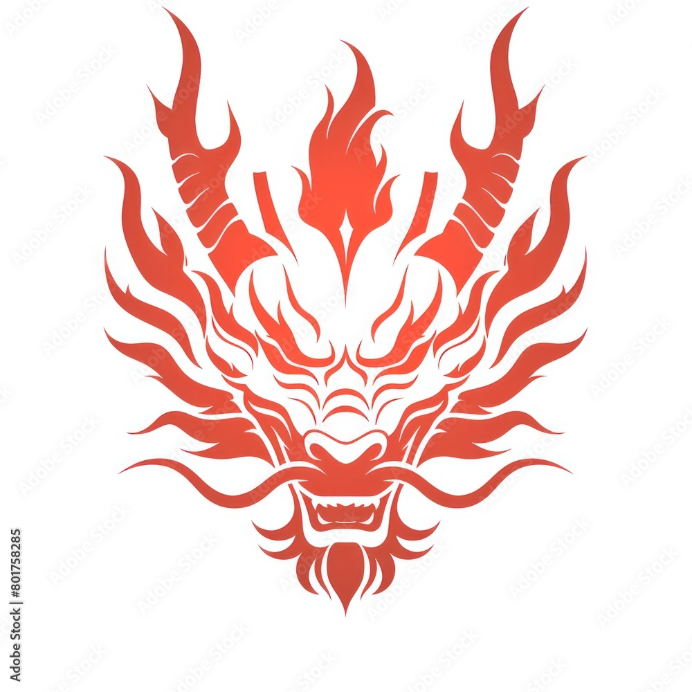 dragon head flat logo on white background dragon head flat logo on white background