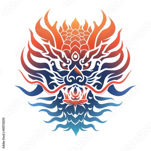 dragon head flat logo on white background