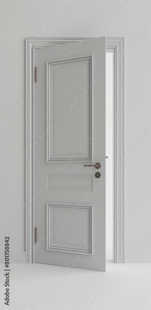 open white door against a white background open white door against a white background