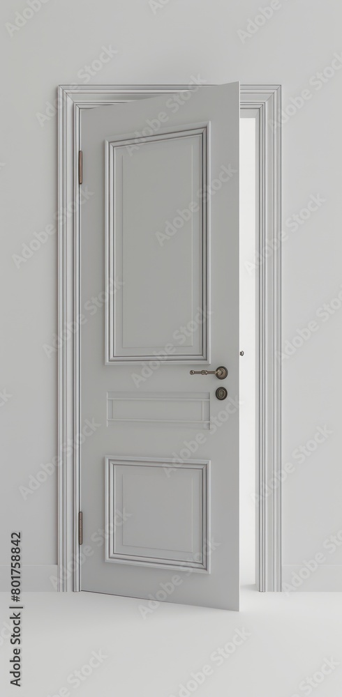 open white door against a white background