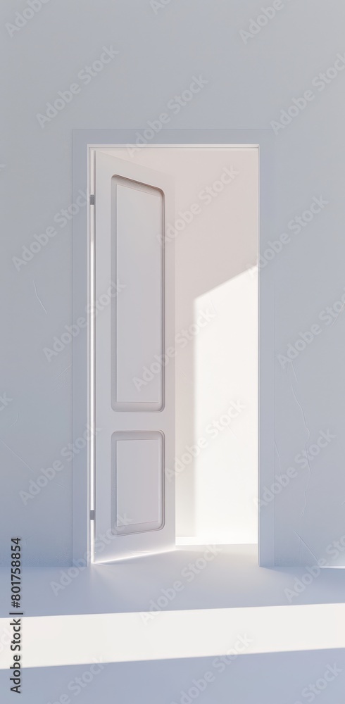 open white door against a white background open white door against a white background