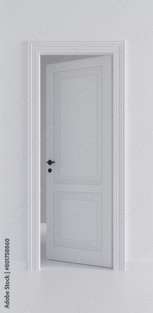 open white door against a white background open white door against a white background